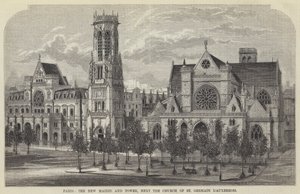Parigi, il nuovo municipio e la torre, accanto alla chiesa di St Germain l