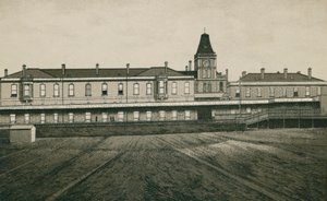 Stazione di Parkestone (litografia) da English School