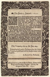 Ordine Parlamentare, 14 gennaio 1641
