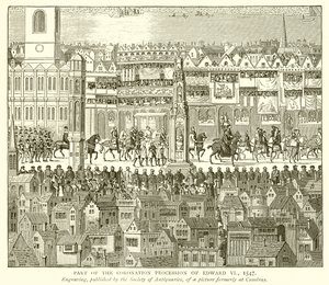 Parte della Processione di Incoronazione di Edoardo VI, 1547 da English School
