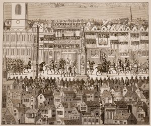 Parte della processione di incoronazione di Edoardo VI, 1547, da un acquerello del XVI secolo da English School