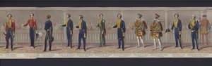 Parte del panorama del matrimonio della Regina Vittoria, c.1840 (acquatinta colorata a mano) da English School