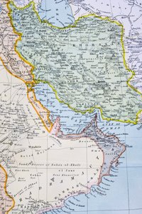 Mappa parziale del Medio Oriente che mostra il Mar Rosso, il Golfo Persico e il Corno d