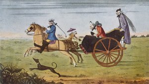 Passeggero in una carrozza trainata da cavalli, 