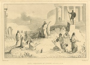 Paolo che predica ad Atene, Atti XVII, 22, 34 da English School