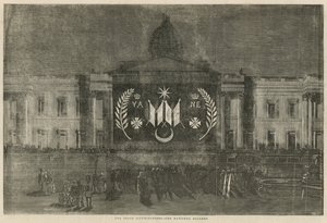 Illuminazioni della Pace che adornano la National Gallery