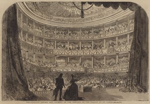 Spettacolo davanti a Sua Maestà nel Teatro del Palazzo di St Cloud (incisione)