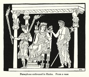 Persefone in trono nell