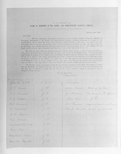 Petizione ai Direttori della London and North-Western Railway Company a favore di un dipendente licenziato a causa di problemi di vista, 1861 da English School