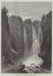 Cascate di Peyton, contea di Alleghany, Virginia (incisione) da English School