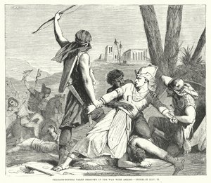 Faraone-Hofra preso prigioniero nella guerra con Amasis, Geremia XLIV, 30 (incisione) da English School