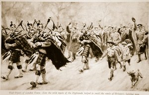 Pifferai di Londra: come la musica selvaggia delle Highlands ha aiutato a ingrossare le fila dei combattenti britannici, 1914-19 da English School