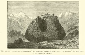 Pierre des Marmettes, un blocco di granito erratico o trovatello a Monthey, nel Basso Vallese da English School