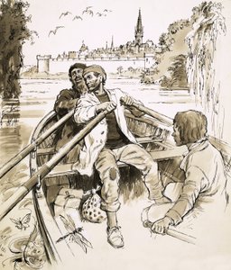 Pierre guidò la barca in un ampio tratto del fiume da English School
