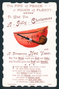 Pipa e borsa, cartolina di Natale