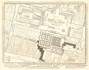 Piano di Bedford House, Covent Garden, Londra, circa 1690 da English School