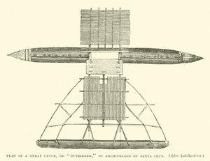 Piano di una grande canoa, o bilanciere, dell
