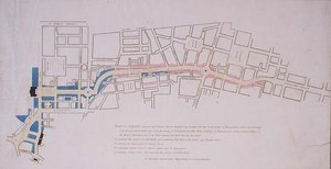 Piano presentato alla Camera dei Comuni di una strada proposta da Charing Cross a Portland Place, che conduce alla Crown Estate nel Marylebone Park