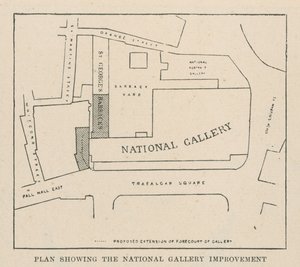 Piano che mostra il miglioramento della National Gallery da English School