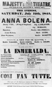 Locandina per il Teatro di Sua Maestà, Teatro dell