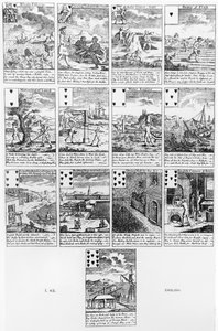 Carte da gioco che satirizzano le imprese speculative, c.1720 da English School