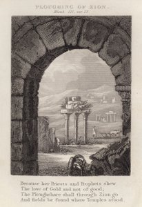 Aratura di Sion, Michea III, versetto 12 (incisione) da English School
