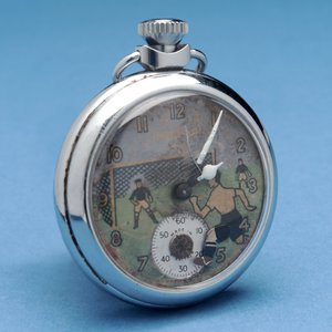 Orologio da tasca con quadrante raffigurante un calciatore da English School