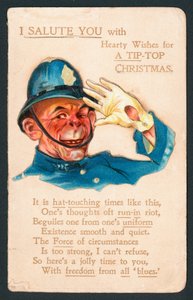 Poliziotto che saluta, biglietto di Natale