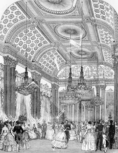 Danza della Polka a un ballo di stato a Buckingham Palace, 1848 da English School