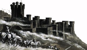 Castello di Pontefract nel West Ridings, Yorkshire da English School