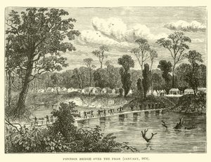 Ponte di barche sul Prah, gennaio 1874 da English School