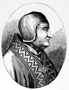 Papa Clemente IV, illustrazione da Scienza e Letteratura nel Medioevo e nel Rinascimento, scritta e incisa da Paul Lacroix da English School