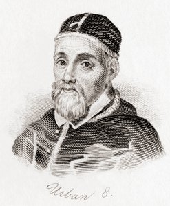 Papa Urbano VIII, c.1568 -1644, nato Maffeo Barberini (incisione) da English School