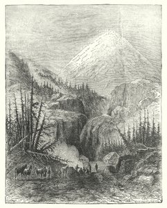 Popocatapetl, la Montagna Fumante (incisione) da English School