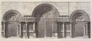 Portale della Chiesa di San Gilles, Dipartimento del Gard (incisione) da English School