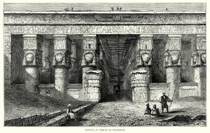 Portico del Tempio di Denderah (incisione) da English School