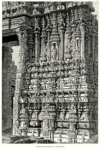 Porzione di Gopura a Tirupetty (incisione) da English School