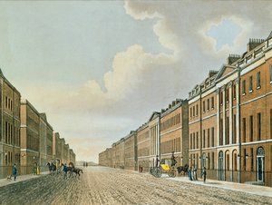 Portland Place, c.1812 (acquatinta colorata) da English School