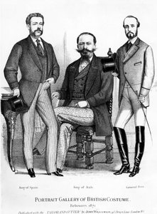 Galleria di ritratti di costumi britannici, presentando i re di Spagna e Italia e il generale Prim, pubblicata con il Tailor and Cutter, 1871