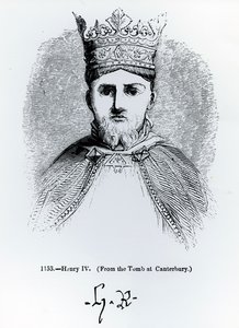 Ritratto e Firma di Enrico IV (1366-1413) da English School