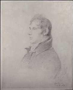Ritratto di George Dance il Giovane, architetto e disegnatore di ritratti da English School