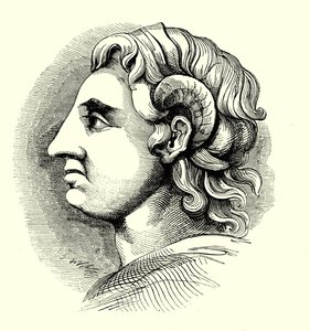 Ritratto di Alessandro Magno, preso da una moneta nella Biblioteca Bodleiana, Oxford
