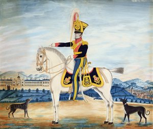 Ritratto del Capitano William Manfull in Uniforme Militare Completa, 1822 da English School