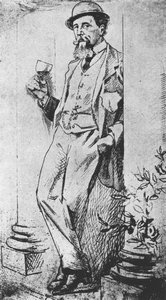 Ritratto di Charles Dickens (1812-70), da Drinking with Dickens scritto da Cedric Charles Dickens