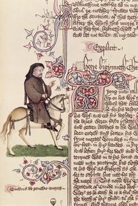 Ritratto di Geoffrey Chaucer (c.1342-1400) facsimile da I racconti di Canterbury di Geoffrey Chaucer (c.1342-1400)