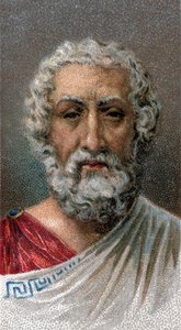 Ritratto di Omero (IX-VIII secolo a.C.) - Poeta greco - Dalla serie Leaders of Men - Cromolitografia - Scuola Inglese, XX secolo da English School
