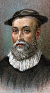 Ritratto di John Knox (1514-1572). Sacerdote scozzese, leader della Riforma Protestante in Scozia - Dalla serie Leaders of Men - Cromolitografia - Scuola Inglese, XX secolo da English School