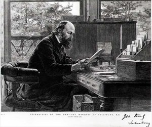 Ritratto di Robert Arthur Talbot Gascoyne Cecil (1830-1903) marchese di Salisbury, disegnato dal vivo, da una serie che raffigura 