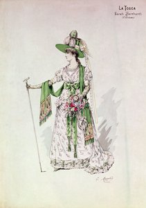 Ritratto di Sarah Bernhardt in una produzione di 