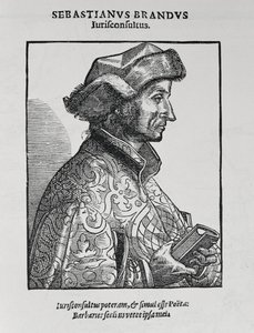 Ritratto di Sebastian Brant (c.1458-1521) da The Narrative and Critical History of America, a cura di Justin Winsor, Londra, 1886 da English School